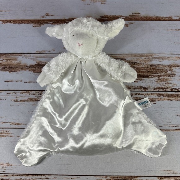 Baby Gund Lovey Winky Huggybuddy White Lamb Sheep Plush Baby Security Blanket - Picture 1 of 2
